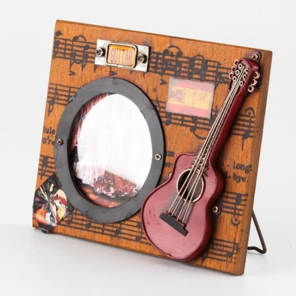 Dekoratif Metal Çerçeve Gitar Dekorlu - Resim 2