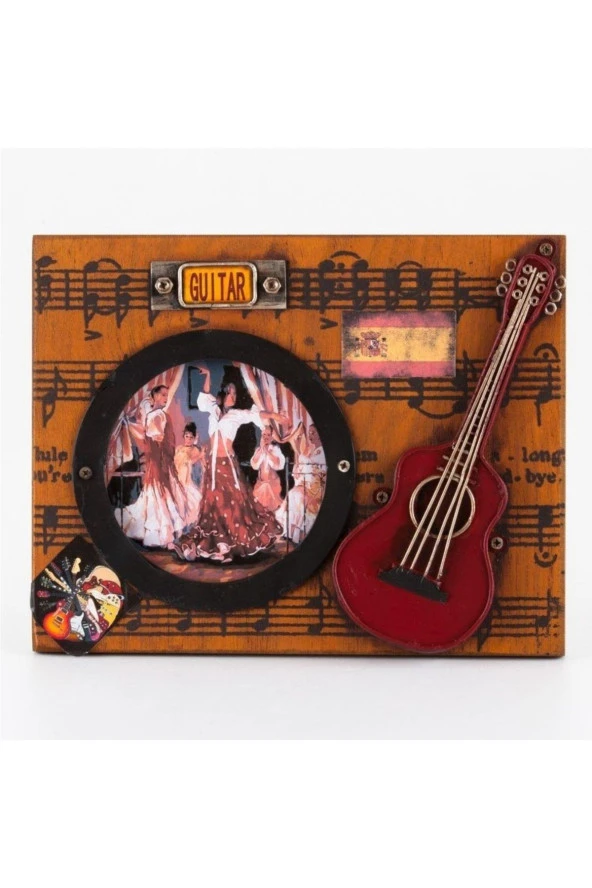 Dekoratif Metal Çerçeve Gitar Dekorlu - Resim 6