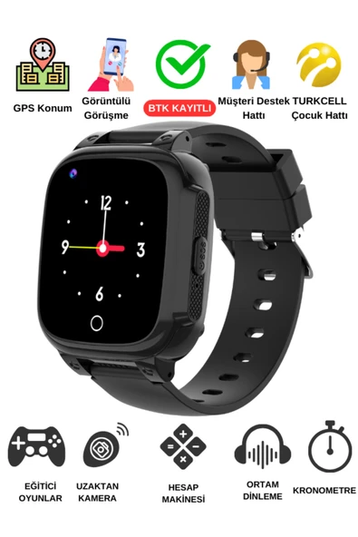 JETZU 4g Görüntülü Konuşma Özellikli Ve Gps Konum Takipli Akıllı Çocuk Saati (BTK KAYITLI-YERLİ ÜRETİM) ürün görseli 1