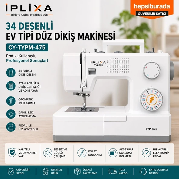 İPLİXA Typeak 34 Desenli Dikiş Makinesi ürün görseli 1