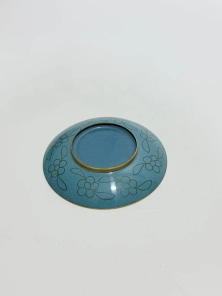 Antika Cloisonne Fincan Tabağı 10cm - Resim 3