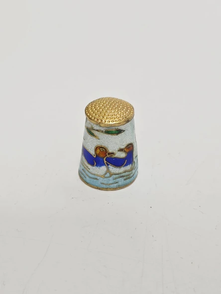 Antika Cloisonne Emaye Yüksük 27,60x21mm 025 ürün görseli 1