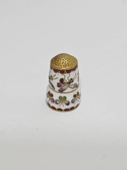 Antika Cloisonne Emaye Yüksük 28,79x17,65mm 034 ürün görseli 1