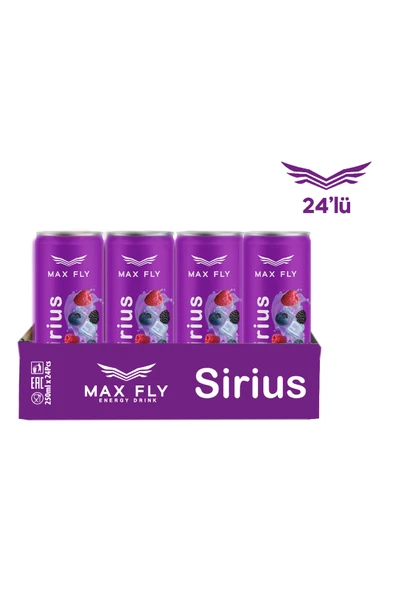 Max Fly Sirius Enerji İçeceği 250 ml 24 Adet - Resim 2