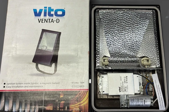 VİTO VENTA-D 3010050 150W METAL HALİDE ARMATÜR BALAST+İGNATÖR DAHİL - AMPÜL HARİÇ ürün görseli 1
