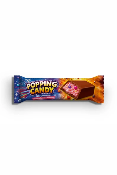 Beyoğlu Popping Candy Çikolata 35g x 10 Adet Patlayan Şekerli, Frambuaz Aromalı Draje ürün görseli 1