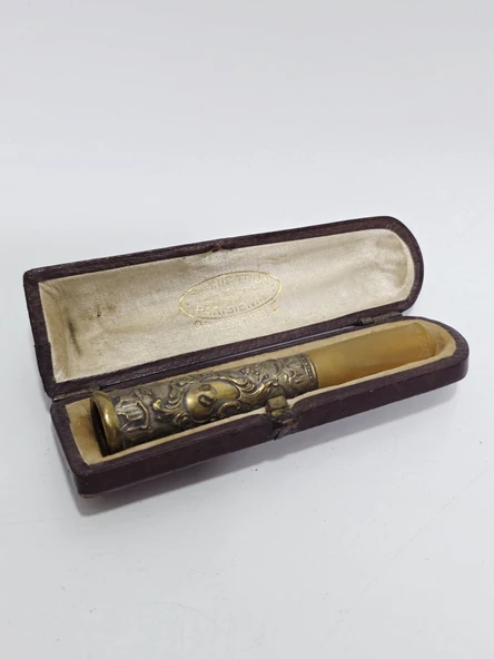 Antika Kehribar Altın Sigara Ağızlığı 8cm 8,40 Gram 038 ürün görseli 1