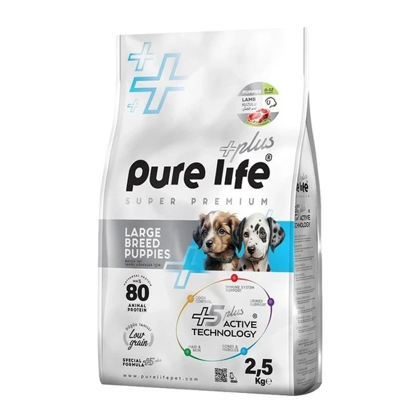 Pure Life Plus Kuzu Etli Büyük Irk Yavru Köpek Maması 2,5 Kg ürün görseli 1