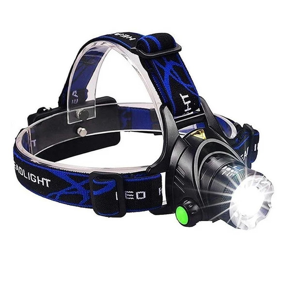 800 Lümen TX6 Şarjlı Zoomlu LED Kafa Feneri Güçlü Aydınlatma Profesyonel Kullanım WT-120 ürün görseli 1