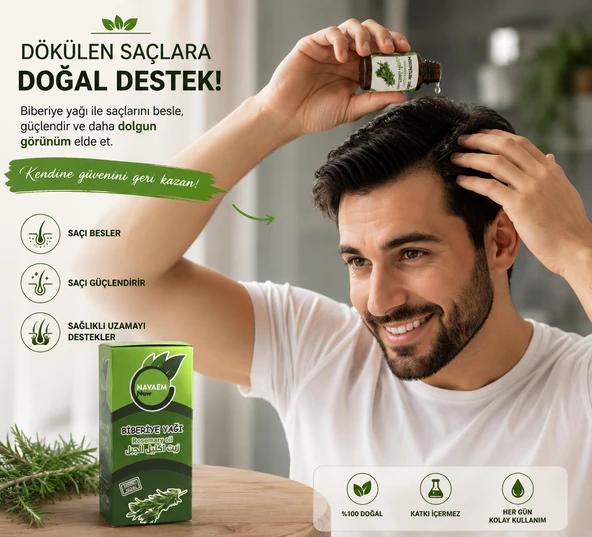 %100 dogal 20 ml Biberiye Yağı Saç Dökülmesine Karşı Doğal Çözüm 2'Li ürün görseli 1