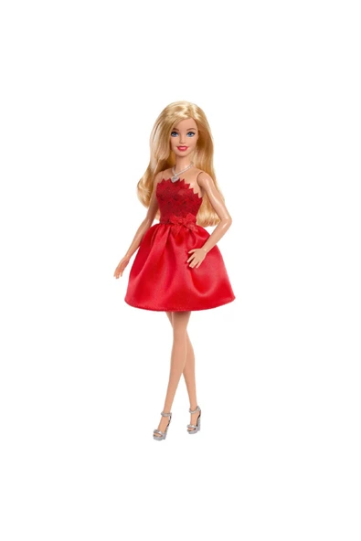 ® Mattel 80. Yıl Dönümü® Bebeği Yakut kırmızısı elbisesi ile koleksiyona uygun JGD25 ürün görseli 1