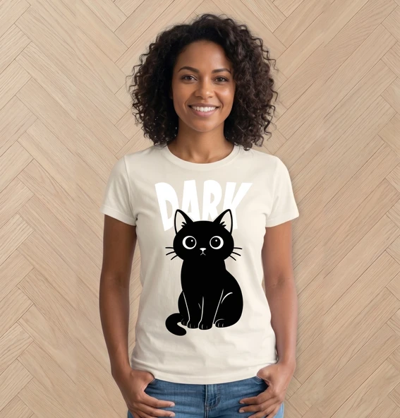 Siyah Kedi ütü ile uygulanabilen DTF tekstil baskı ürün görseli 1
