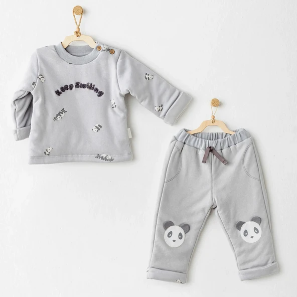 Andywawa Ac26028 Fiber Keep Smiling 2'li Takım Grey ürün görseli 1
