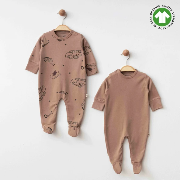Eslenza Baby Organik 2'li Tulum 0049 Kahve ürün görseli 1