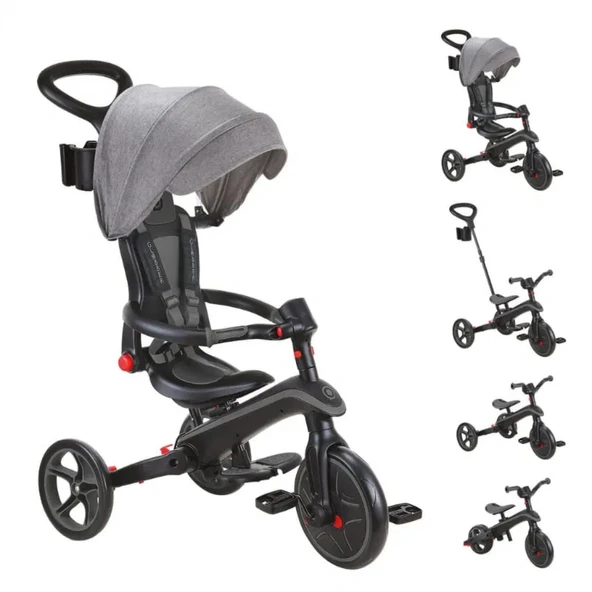 Globber Explorer 4in1 Katlanabilir Bisiklet Siyah Gri - Resim 2