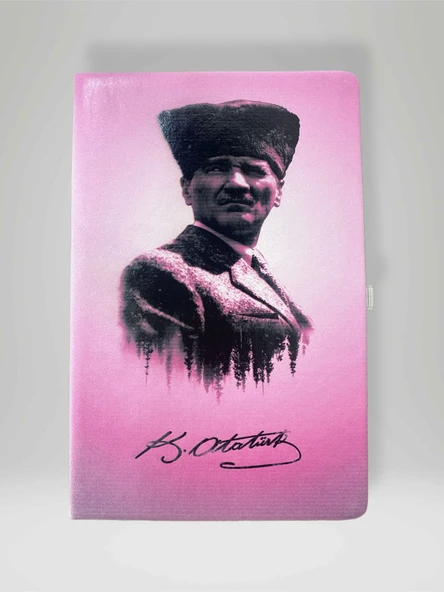 ATATÜRK Temalı Özel Tasarım Kapaklı Çizgili Defter – 80 Yaprak Ajanda / Günlük ürün görseli 1