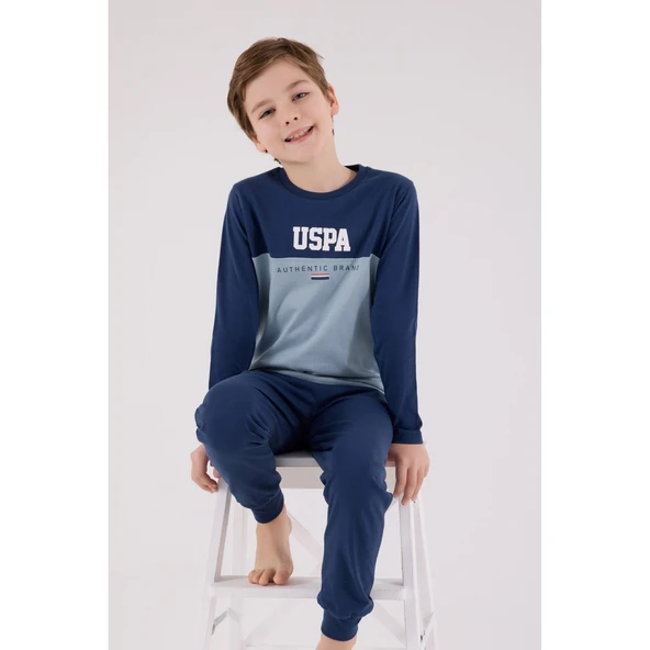 U.s. Polo Assn Uzun Kol Pijama Takım Us2220-4 Koyu İndigo ürün görseli 1