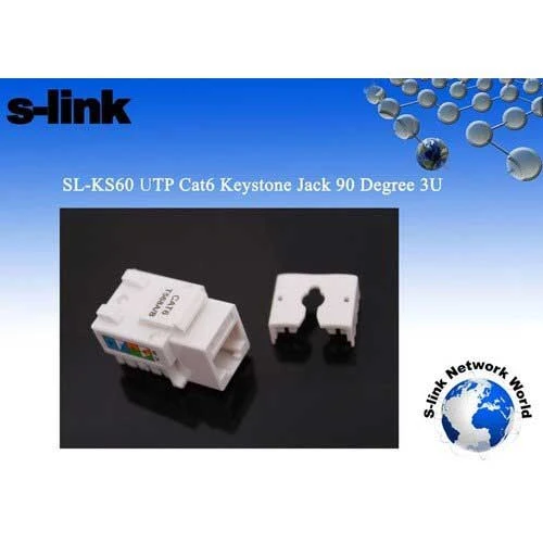 S-LINK SL-KS60 UTP CAT6 90 DERECE 3U KEYSTONE JACK ürün görseli 1