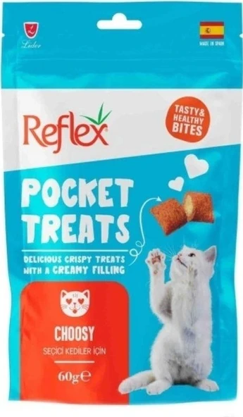 Reflex Pocket Treats Choosy Seçici Kediler İçin Tavuklu Kedi Ödülü 60 Gr ürün görseli 1