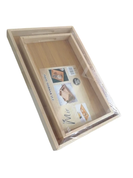 Mir 2'li Bamboo Tepsi ürün görseli 1
