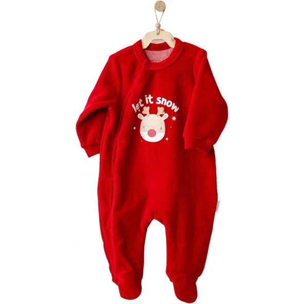 Andywawa Ac25332 Happy Newyear Kadife Bebek Tulum Red ürün görseli 1