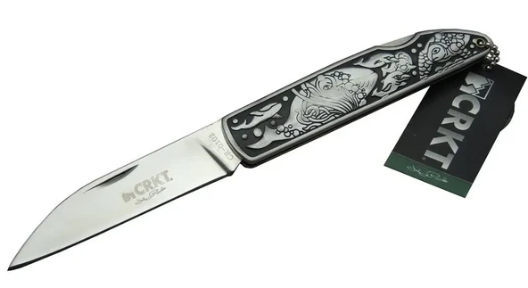 Crkt Cr 0102 Kamp Çakı 20 Cm - Balık Desenli Metal Sap, Kılıflı, Kutulu ürün görseli 1