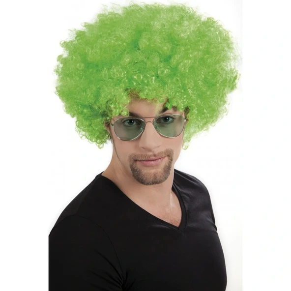 Yeşil Renk Kıvırcık Afro Bonus Peruk ürün görseli 1