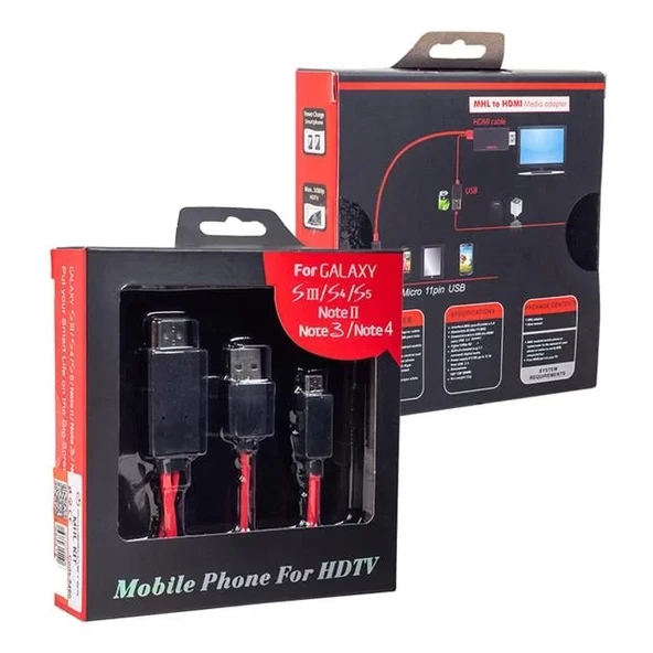 Micro Usb S3-S4 Hdmı Tv Bağlantı Kablosu Mhl Kit ürün görseli 1