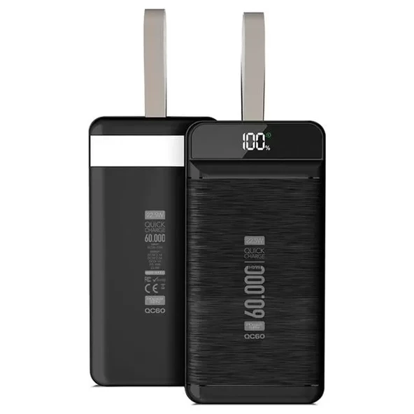 Qc60 60000 Mah 3.0 Kablolu 22.5W ürün görseli 1