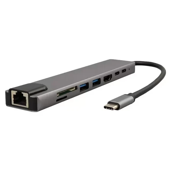 Type-C 8In1 Hdmı Çok Fonksiyonlu Usb 3.0 Dock Station (Macbook - Pc - - Xbox) ürün görseli 1
