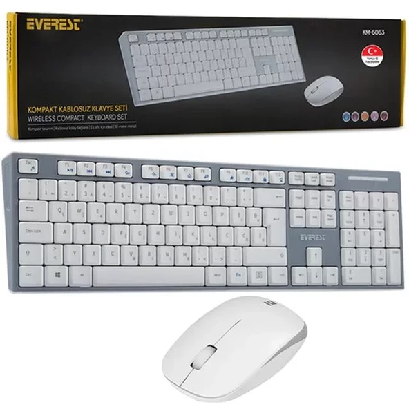 Everest Km-6063 Q Multimedya Kablosuz Klavye - Mouse Set ürün görseli 1