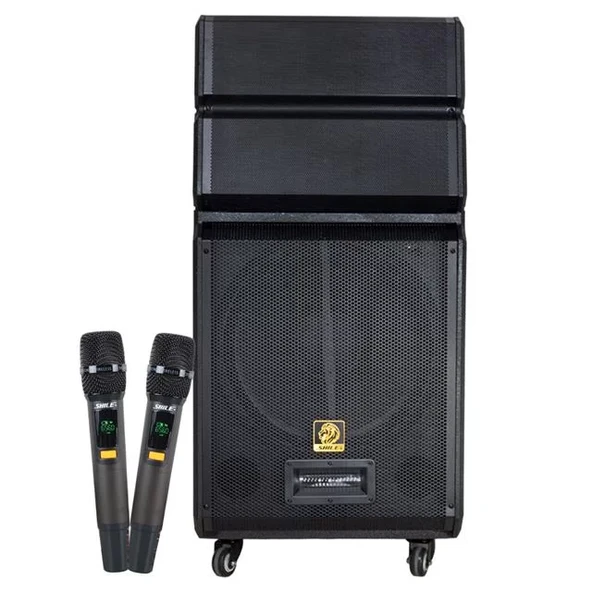 Shile Sl-1612B İki El Mikrofonlu-Kumandalı Usb/Sd/Bt/Fm Taşınabilir Hoparlör ürün görseli 1