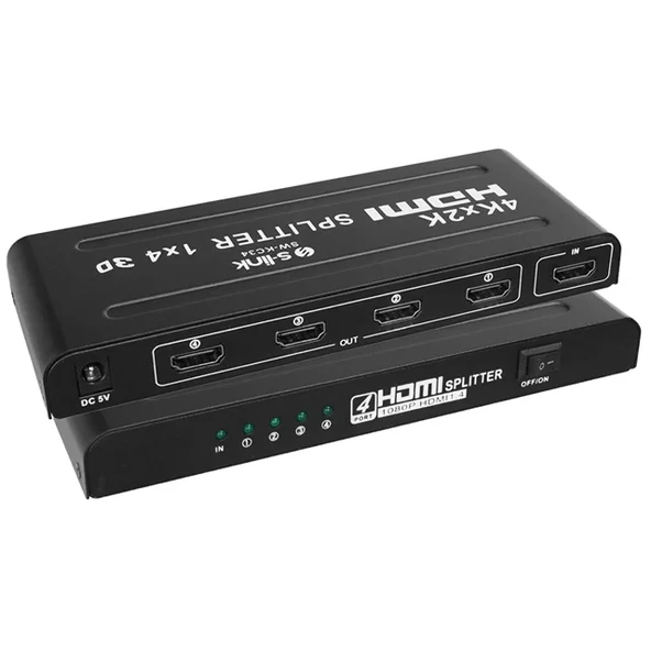 S-Link Sw-Kc34 4 Port 4Kx2K Hdmı Görüntü Çoğaltıcı Splitter Full Hd 3D Destekli ürün görseli 1
