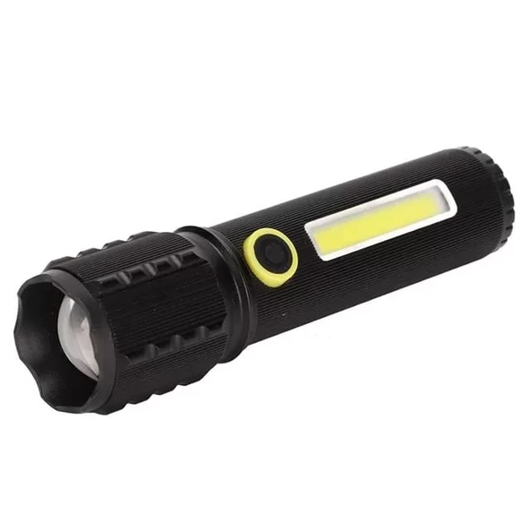 Jf-72 Power Led, Cob Led Zoomlu Flash Özellikli Şarjlı Metal Kasa Profesyonel El Feneri ürün görseli 1