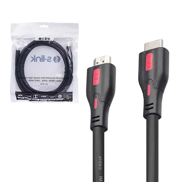 S-Link Sl-Hdm4K13 19+1 Hdmi To Hdmi V2.0 4K (3840*2160) 60Hz Kablo ürün görseli 1