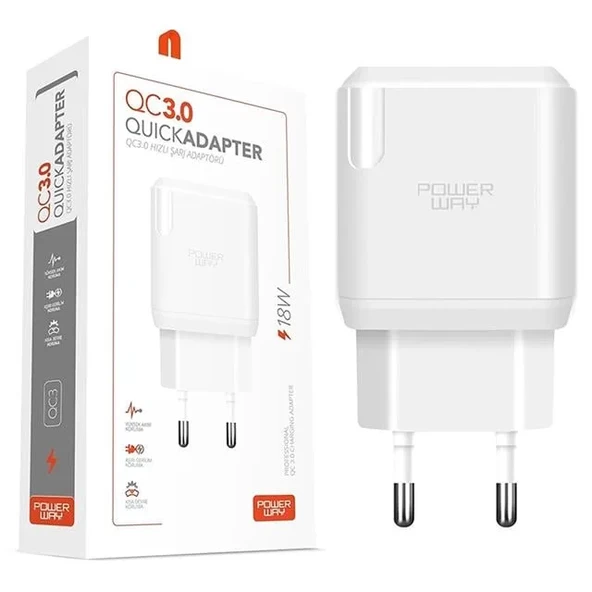 Qc3 3 Amper 18W Tüm Telefonlarla Uyumlu Usb Hızlı Şarj Adaptörü ürün görseli 1