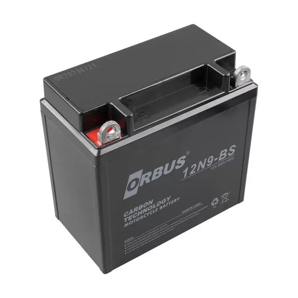 12N9-Bs 12 V 9 Ah Asit İçinde Karbon Motosiklet Aküsü ürün görseli 1