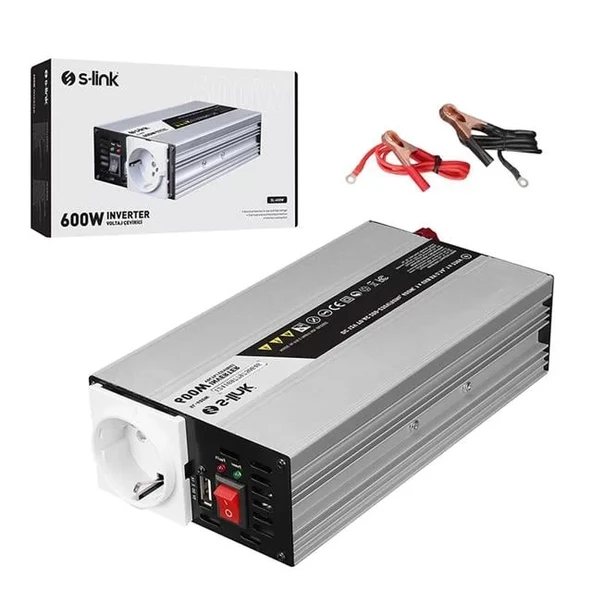 S-Link Sl-600W Dc12V-Ac230V 600W İnverter ürün görseli 1