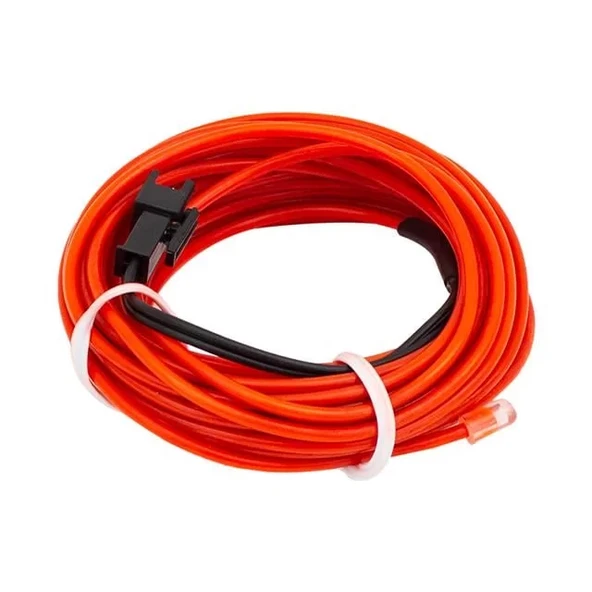 Pm-6076 5 Metre 5 Volt Usb Adaptörlü Neon Kırmızı İp Aydınlatma ürün görseli 1