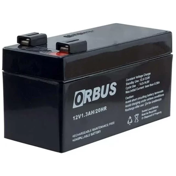 12 Volt 1.3 Amper Kuru Akü Orb12-1.3 (96X42X52 Mm) ürün görseli 1