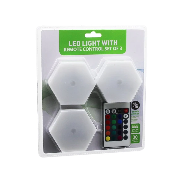 Sdr-Wt-365 Led Lıght Wıth 3Pcs 6Gen Rgb Kumandalı Pilli Dokunmatik Lamba Seti 6Led ürün görseli 1