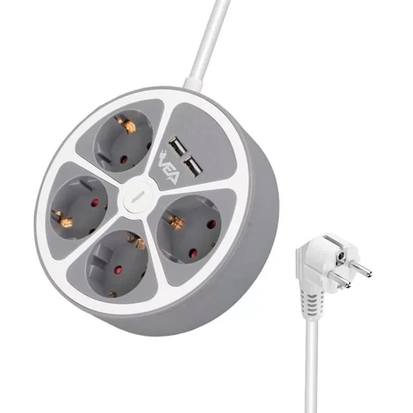 Vea Ve-G604Yu 4'Lü 2 Usb’Li Anahtarlı 1.5 Metre Grup Priz ürün görseli 1