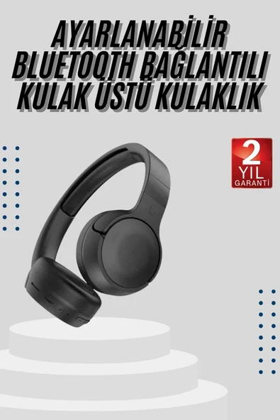 Kablosuz Bluetooth Kulaklık Kulak Üstü Ayarlanabilir Uzun Ömürlü ürün görseli 1