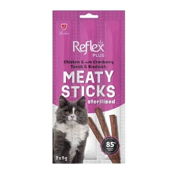 Reflex Plus Tavuklu ve Kızılcıklı Kısırlaştırılmış Yetişkin Kedi Ödül Maması 3 Adet 5 Gr ürün görseli 1