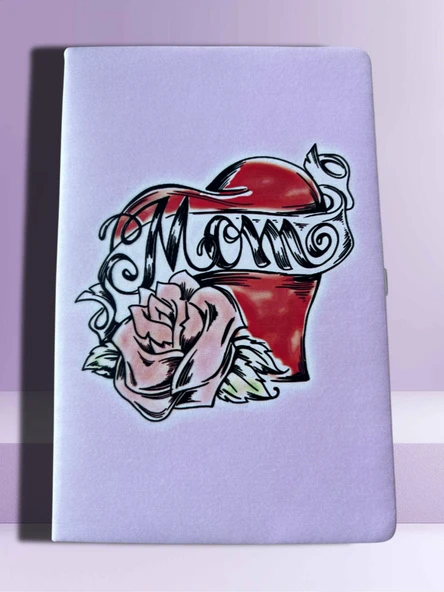 KIRMIZI KALP "MOM" Anneler Günü Özel UV Baskılı A5 Defter ? Yumuşak Deri Kapaklı Çizgili Ajanda Defter ? 80 Yaprak Tarihsiz Not Defteri Anneye Hediye ? (kod:20) ürün görseli 1