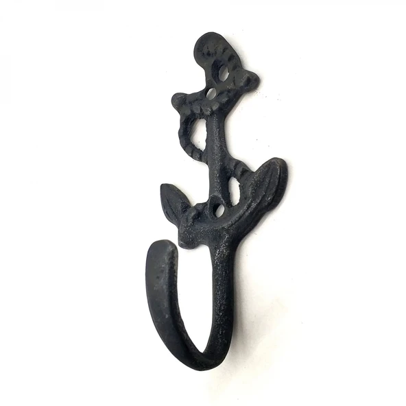 Antika Tarz Dekoratif Pirinç Halatlı, Çapa, Denizci, Gemici  Askı - 95x42mm,  Oksit ürün görseli 1