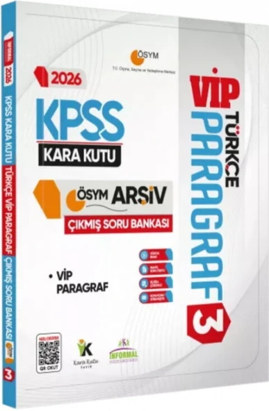İnformal Yayınları 2026 KPSS Türkçenin Kara Kutusu Paragraf 3 Vip ÖSYM Çıkmış Soru Havuzu Bankası ürün görseli 1