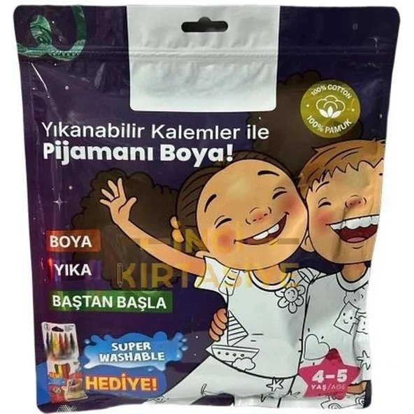 Kalem Hediyeli Boyanabilir Pijama 4-5 Yaş ürün görseli 1