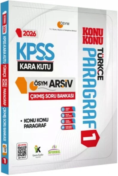 İnformal Yayınları 2026 KPSS Türkçenin Kara Kutusu Paragraf 1 Konu Konu ÖSYM Çıkmış Soru Bankası ürün görseli 1