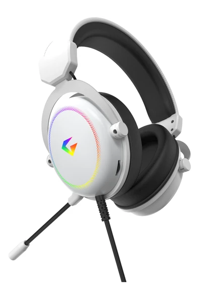 GAMEAGLE Auralis 7.1 RGB Kablolu Mikrofonlu Profesyonel Oyuncu Kulaklığı Beyaz ürün görseli 1